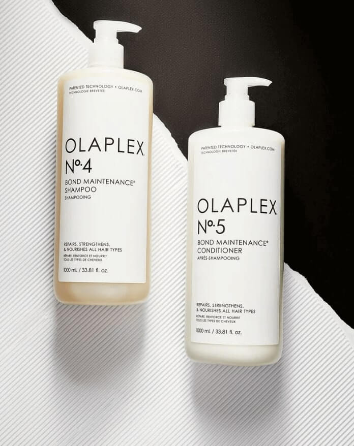 This image shows different olaplex products used for olaplex treatments