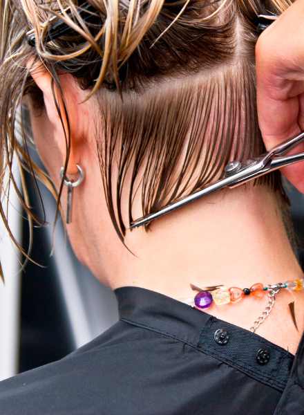 women's haircut done by a hair stylist in bristol